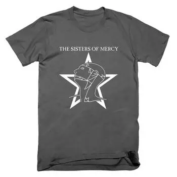 Футболка с принтом Sisters of Mercy Sparkle, хлопковая рубашка с короткими рукавами, модный тренд в стиле 80-х S чёрный