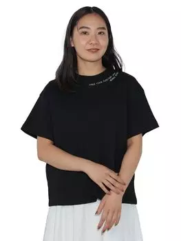 Футболка с принтом TEE HEART Embroidery BLACK M [Beams Heart] (M-L) Женский чёрный