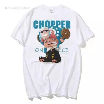 Футболка с рисунком аниме Chopper Manga Kawaii Мужская футболка с японским принтом аниме Хлопковые футболки с коротким рукавом для мужчин и женщин XXXXXL