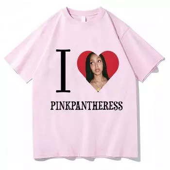 Футболка с рисунком I LOVE PINKPANTHERESS для мужчин и женщин, одежда Harajuku, свободные модные футболки, повседневные футболки с коротким рукавом из хлопка XS розовый