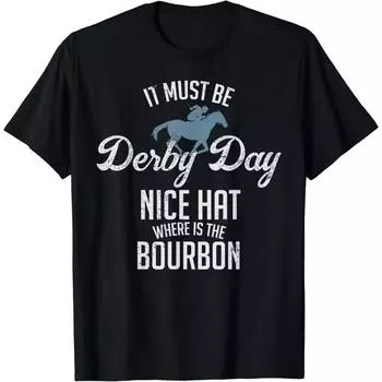 Футболка с забавной надписью «Darby Day and Mint Juleps», «Kentucky Horse Racing» S чёрный