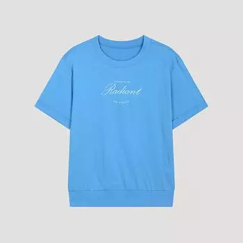 Футболка She S Miss с надписью и рубчиком SSjTSo22040 Bl Blue/55