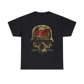 Футболка Slayer из хлопка плотностью 230 г/м, 100%, трэш-метал, Metallica, Exodus, Megadeth, Anthrax, Testament, Sepultura, Kreator, Pantera, унисекс, плотная хлопковая футболка XXS чёрный
