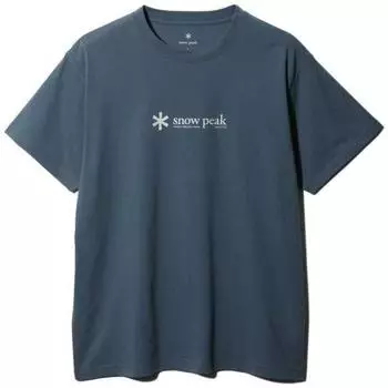 Футболка Snow Peak Soft Cotton с коротким рукавом и логотипом, размер XXL, сине-серая, 24su20106sb