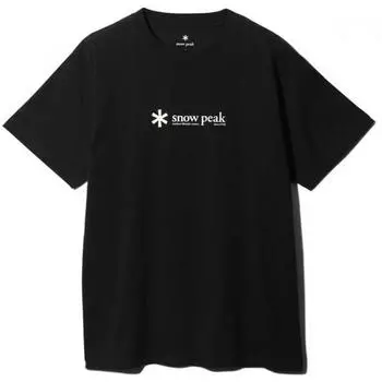 Футболка Snow Peak Soft CoTTon с коротким рукавом и логотипом Футболка с коротким рукавом и логотипом 24su20103bk черного цвета, среднего размера [мужская одежда для пошива на открытом воздухе]