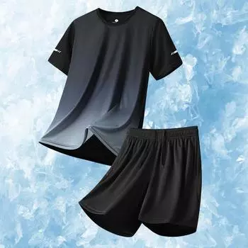 Футболка Sports Ice Silk, спортивная одежда, комплект с коротким рукавом, футболка Running Speed Dry, мужской комплект XXXXXL