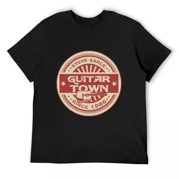 Футболка Steve Earle - Guitar Town, одежда в стиле хиппи, кавайная одежда, футболка с коротким рукавом для мужчин S белый
