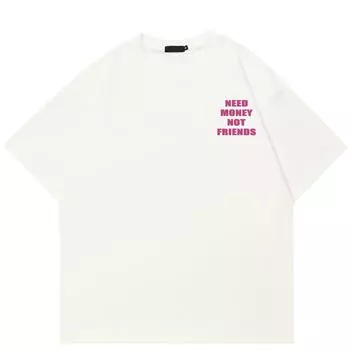 Футболка Streetwear с графическим принтом с обеих сторон, хлопковая футболка, унисекс, топы, футболки, летняя футболка с короткими рукавами S