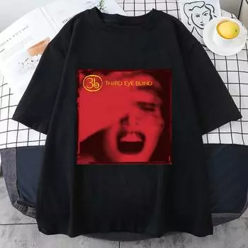 Футболка Third Eye Blind 2024 года с графическим принтом, модная удобная футболка с коротким рукавом, эстетическая футболка Ropa Mujer, винтажный топ XS чёрный