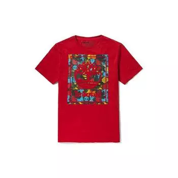 Футболка Timberland Color Block Printed Crew Neck с коротким рукавом, мужская, красная A246D-P92 S
