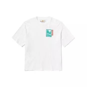 Футболка Timberland Letter Pattern Loose Fit Crew Neck с круглым вырезом для мужчин, белые A6QDN-100 XL