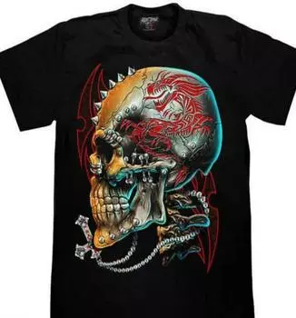 Футболка унисекс 3D Rock Chang Original Antichrist Skull, светящаяся в темноте S