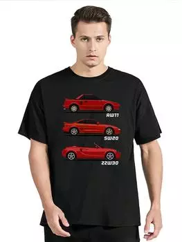Футболка унисекс JDM MR2 Generations Футболка унисекс из органического хлопка с коротким рукавом Create Футболка унисекс Одежда унисекс Большие графические топы Футболки S