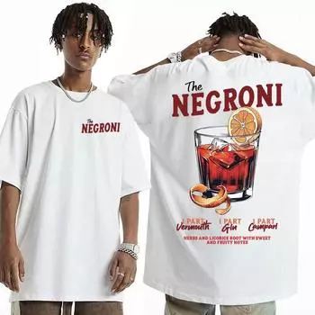 Футболка унисекс Negroni Fun Cocktail Themed Подарочная футболка Meme Мужская летняя поп-футболка S красный