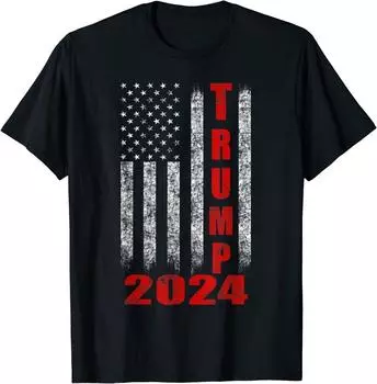 Футболка унисекс с американским флагом Trump 2024 S