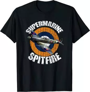 Футболка унисекс Supermarine Spitfire Raf Warbird в стиле милитари Второй мировой войны с самолетом S