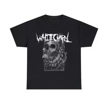 Футболка Whitechapel 230 г/м 100% хлопок Deathcore Phil Bozeman Suicide Silence Lorna Shore Slaughter To Prevail Angelmaker Унисекс Футболка из плотного хлопка XXS чёрный