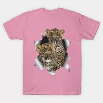 Футболка женщины Leopard Cubs Harajuku Печать Кавайи футболка Летний короткий рукав женский футболка Top Tee S