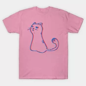 Футболка женская 3D Cat Harajuku Print Kawaii футболка летняя женская футболка с коротким рукавом топ футболка S розовый