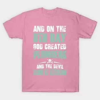 Футболка женская 8th Day God Created Plumbers Harajuku Print Kawaii футболка летняя женская футболка с коротким рукавом топ футболка S розовый