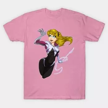 Футболка женская Along Came A Spider Harajuku Print Kawaii футболка летняя женская футболка с коротким рукавом топ футболка S розовый