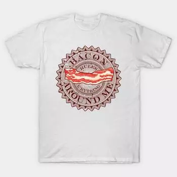 Футболка женская Bacon Rules Everything Around Me BREAM Harajuku Print Kawaii футболка летняя женская футболка с коротким рукавом топ футболка S розовый