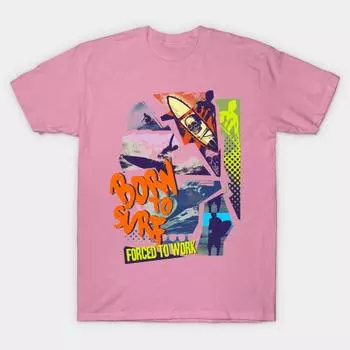 Футболка женская Born To Surf Harajuku Print Kawaii футболка летняя женская футболка с коротким рукавом топ футболка S розовый
