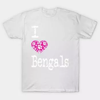 Футболка женская I Heart Bengals Love Bengals Cat Breed Harajuku Print Kawaii футболка летняя женская футболка с коротким рукавом топ S розовый