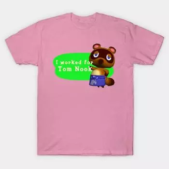 Футболка женская I Worked For Tom Nook Harajuku Print Kawaii футболка летняя женская футболка с коротким рукавом топ футболка S розовый
