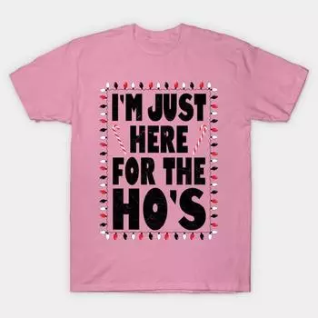 Футболка женская Im Just Here For The Hos Harajuku Print Kawaii футболка летняя женская футболка с коротким рукавом топ футболка S розовый