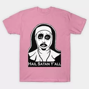 Футболка женская Oslo Black Hail Satan Yall Harajuku Print Kawaii футболка летняя женская футболка с коротким рукавом топ футболка S розовый