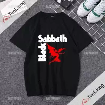 Футболки Black Sabbath для унисекс Тяжелый металл Рок Унисекс Уличная одежда Футболки унисекс Одежда Harajuku унисекс Топы Одежда для готов L