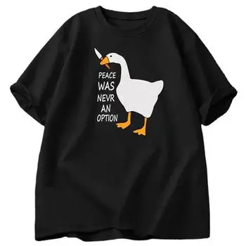 Футболки Goose Peace Was Never An Option для мужчин и женщин, летние, хлопковые, модные, для отдыха, крутые, мужская одежда, футболка с коротким рукавом S