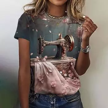 Футболки с 3D-принтом от Summer Art Vintage, женская уличная одежда, повседневная мода Y2k, футболка с коротким рукавом, футболки с круглым вырезом, топы, одежда M