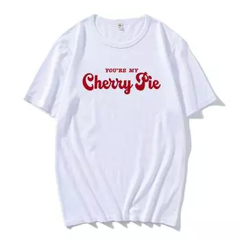 Футболки с песней «You re My Cherry Pie» Футболки с надписью «I Said I Love You» Футболки с изображением Селены Гомес и Бенни Бланко Футболка с рисунком для мужчин Футболка с коротким рукавом из хлопка XS белый