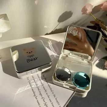 Футляр для контактных линз Silver Bear Портативный контейнер для воды Коробка-компаньон для контактных линз