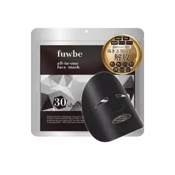 fuwbe Men s Face Pack Face Mask All-in-One Men Made in Japan Moisturizing Odor Sebum Care After Shave Care (30 Pieces)