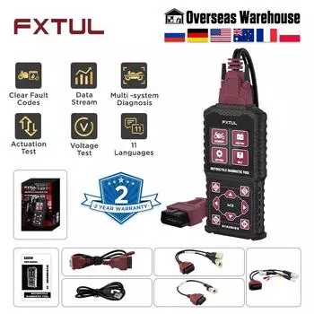 FXTUL M3 Мотоцикл Диагностический Инструмент OBD2 Очистить Коды Неисправностей Сканер Поддержка Двигатель ABS Системы Для Yamaha Suzuki HONDA Kawasaki