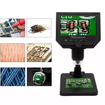 G600W Upgrade 3.6MP портативный цифровой микроскоп 4.3 дюйма HD LCD микроскопы промышленный инспекционный увеличитель камера