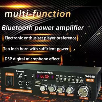 G-919H 1000 Вт Усилители мощности для дома Аудио Bluetooth Amplificador Сабвуфер Колонки Театр Аудио Звуковая система 220 В/110 В FM EU Plug