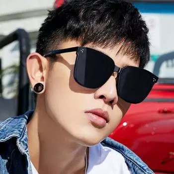 G S Black Sunglasses Women S Trend Three-Point Sunshade Large-Frame Sunglasses Men S Trend One Pair Of Hair Replacement Glasses
