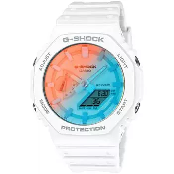 G SHOCK Casio наручные часы Beach Time Lapse Series GA 2100TL 7AJF мужские белые