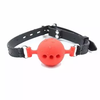 Gag Gag Ball Muzzle SM Gag Ball Drool Silicone Ball with Hole PU Belt Diameter Cosplay Prop Restraint SM Adult Goods 3.5cm