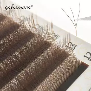 GAHAMACA 3D W-образные накладные ресницы 3 кончика C/D Curl Высокое качество Русский объем Индивидуальные натуральные накладные ресницы 0.07mm C 8mm коричневый