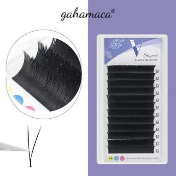 GAHAMACA V-образное наращивание ресниц, готовый объем Y YY, ресницы Maquiagem Clios, индивидуальные шелковые V-образные ресницы, легкие веерные ресницы 0.20mm C 8mm
