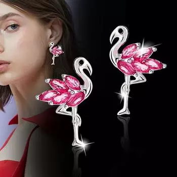 Гальванические серьги Virvan Firebird из настоящего золота розового цвета