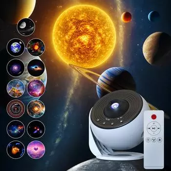 Galaxy Star Projector Night Light 360° Rotation HD Indoor Projection Lamp 13 в 1 Planetarium Projector для спальни с белым шумом Russian manual