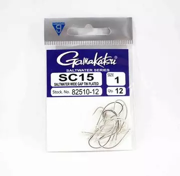 Gamakatsu 82510 SC15 луженый крючок с широким зазором, размер 1,12 в упаковке (3531)