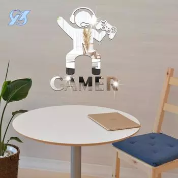 Game character mirror acrylic three-dimensional wall stickers for bedroom and living room self-adhesive decoration