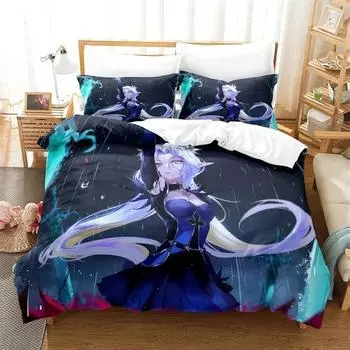 Комплект постельного белья Game Epic Seven Single Twin Full Queen King Size для взрослых и детей, комплект пододеяльников, комплекты простыней с 3D-аниме EU Single(135x200cm)